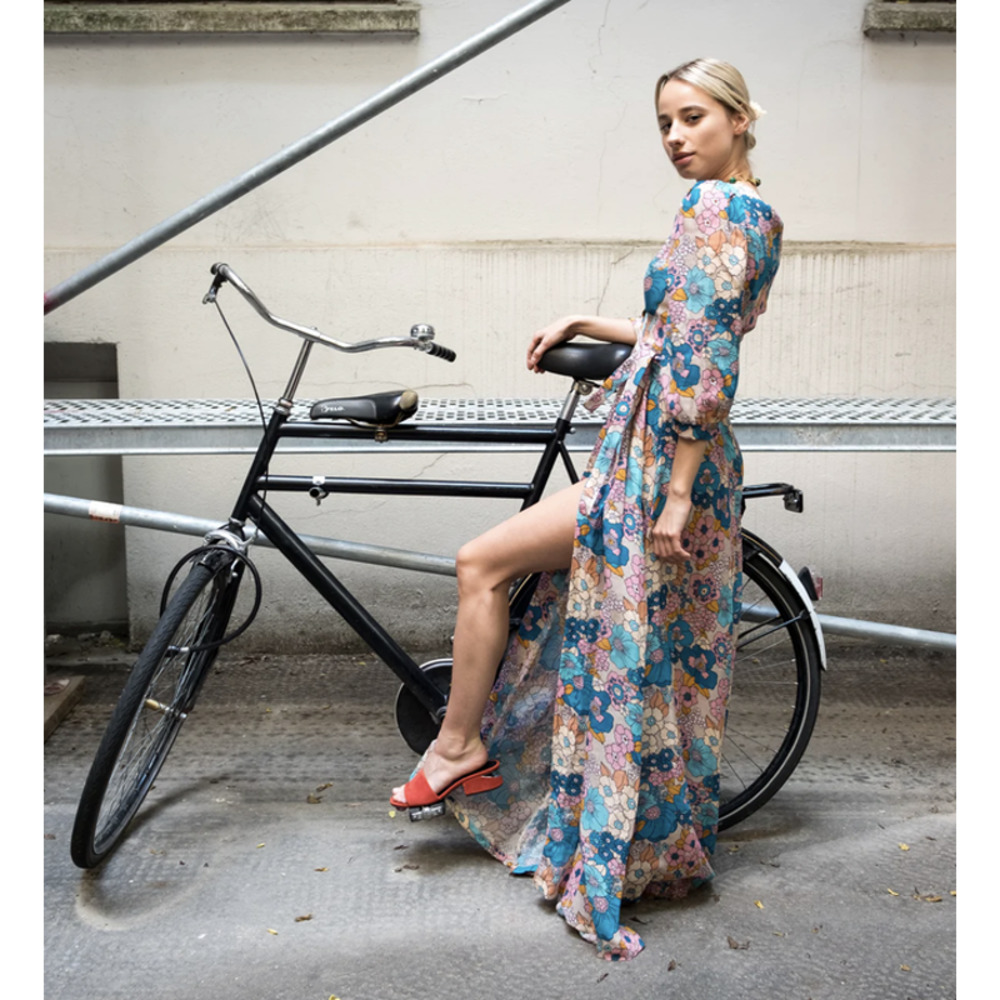 DODO BAR OR Dress Kate Floral Print Wrap Maxi In Sand